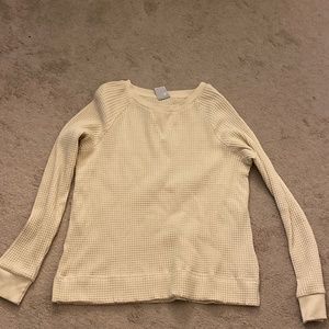 Cream north face long sleeve shirt